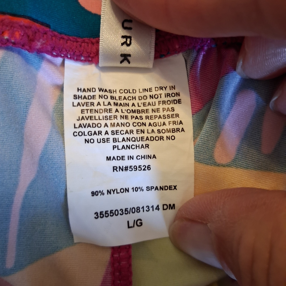 Trina Turk Jewel Tone Tropical Wide Leg Pants Sz. L Side Slits Resort Chic - Picture 9 of 12